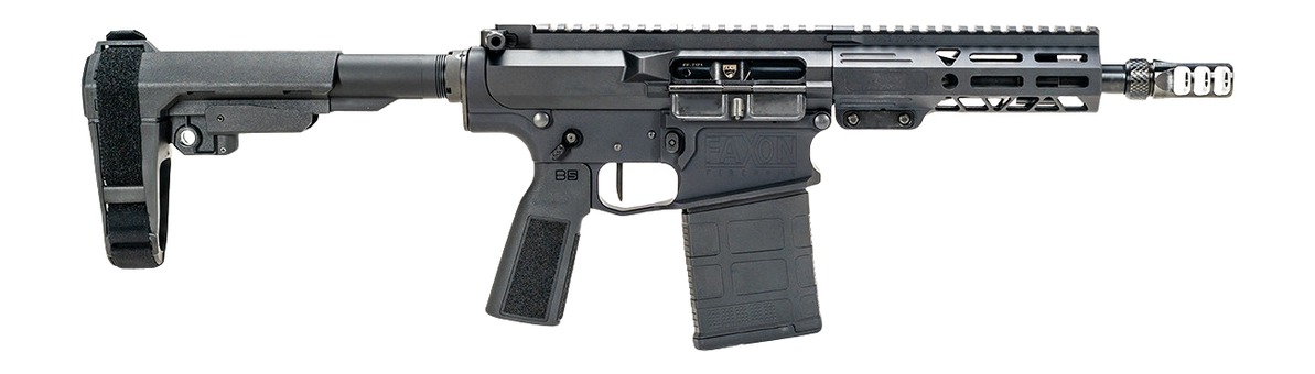 Compact AR-style pistol with stabilizing brace