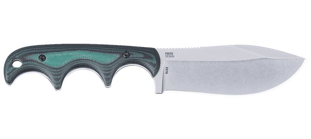 Fixed-blade knife with green handle