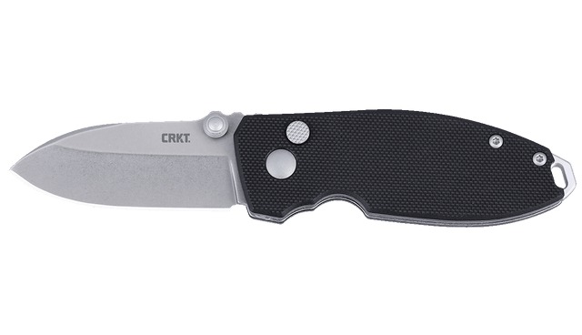 Black handled folding pocket knife with silver blade