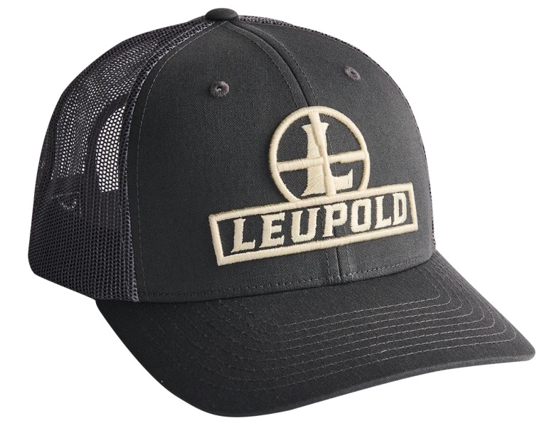 Black Leupold logo mesh-back trucker hat