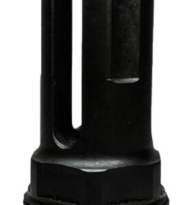 Black metal slotted muzzle device component