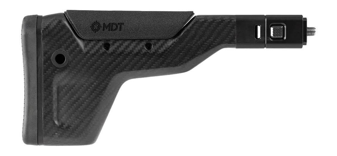Carbon fiber rifle stock with adjustable buttplate