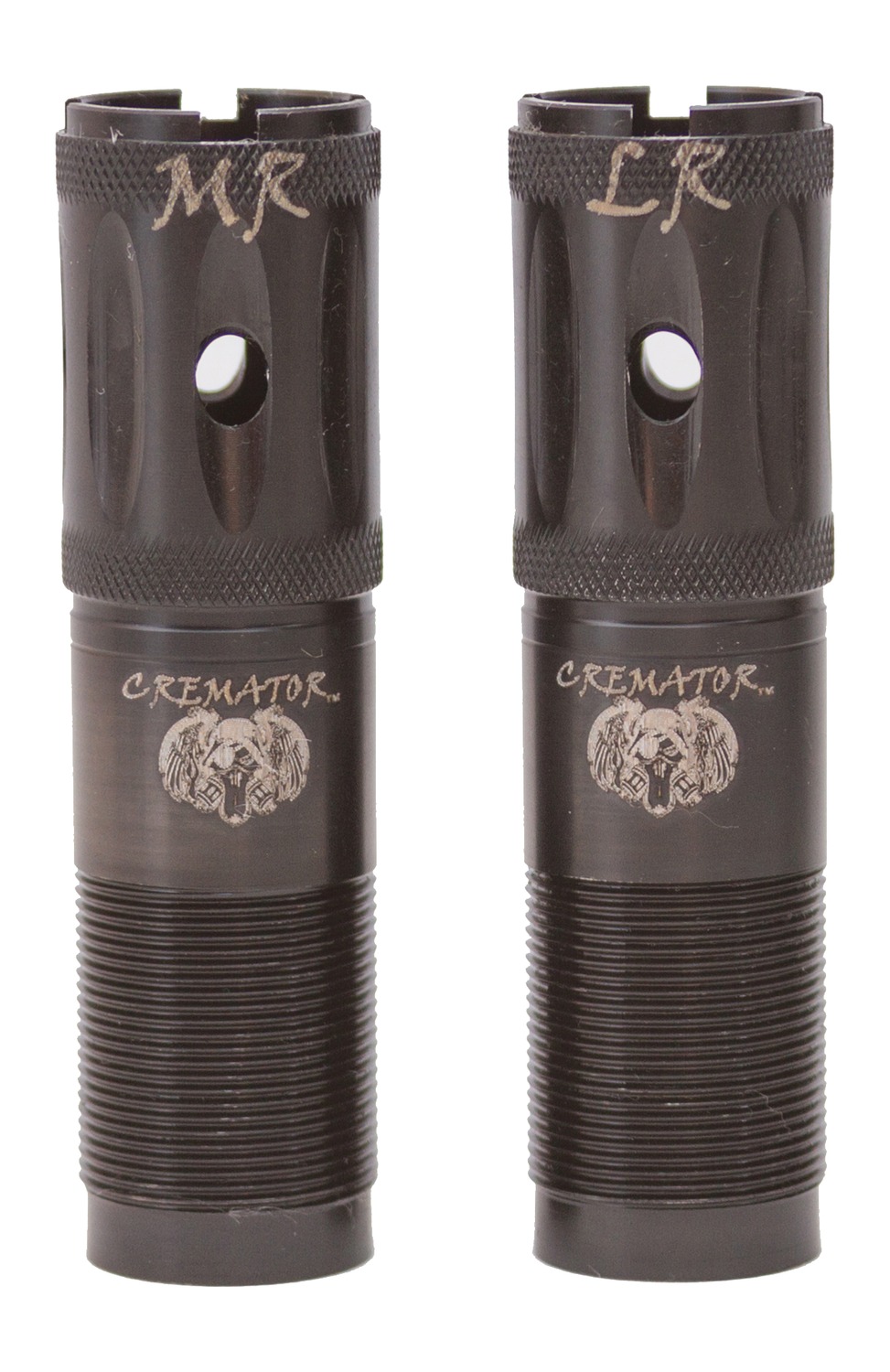 Two black Cremator shotgun choke tubes