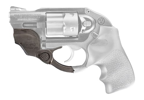 Silver revolver handgun on white background