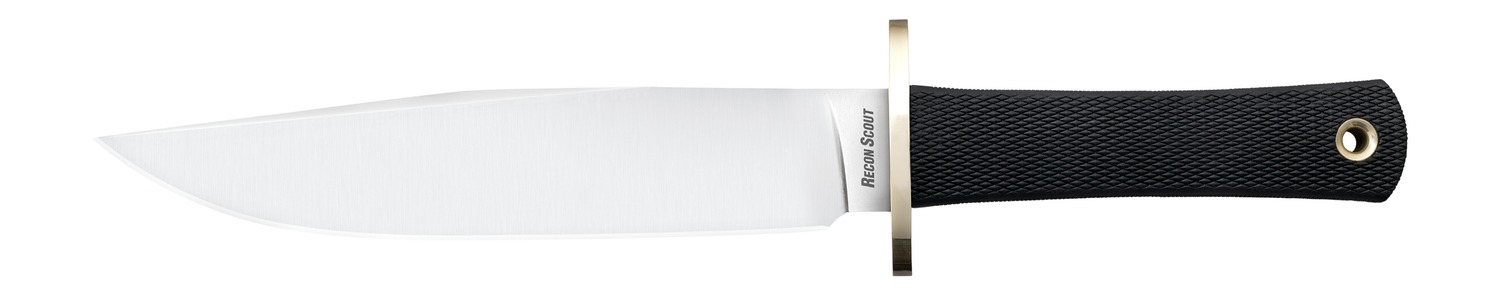 Fixed-blade knife with black textured handle