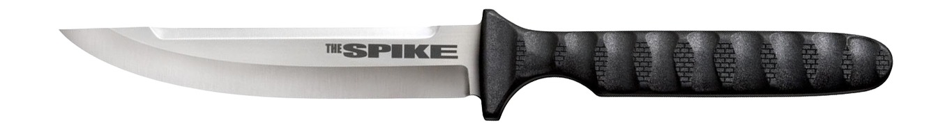 Fixed-blade knife with black textured handle