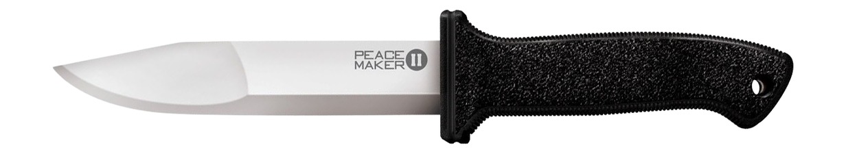 Fixed-blade knife with black textured handle