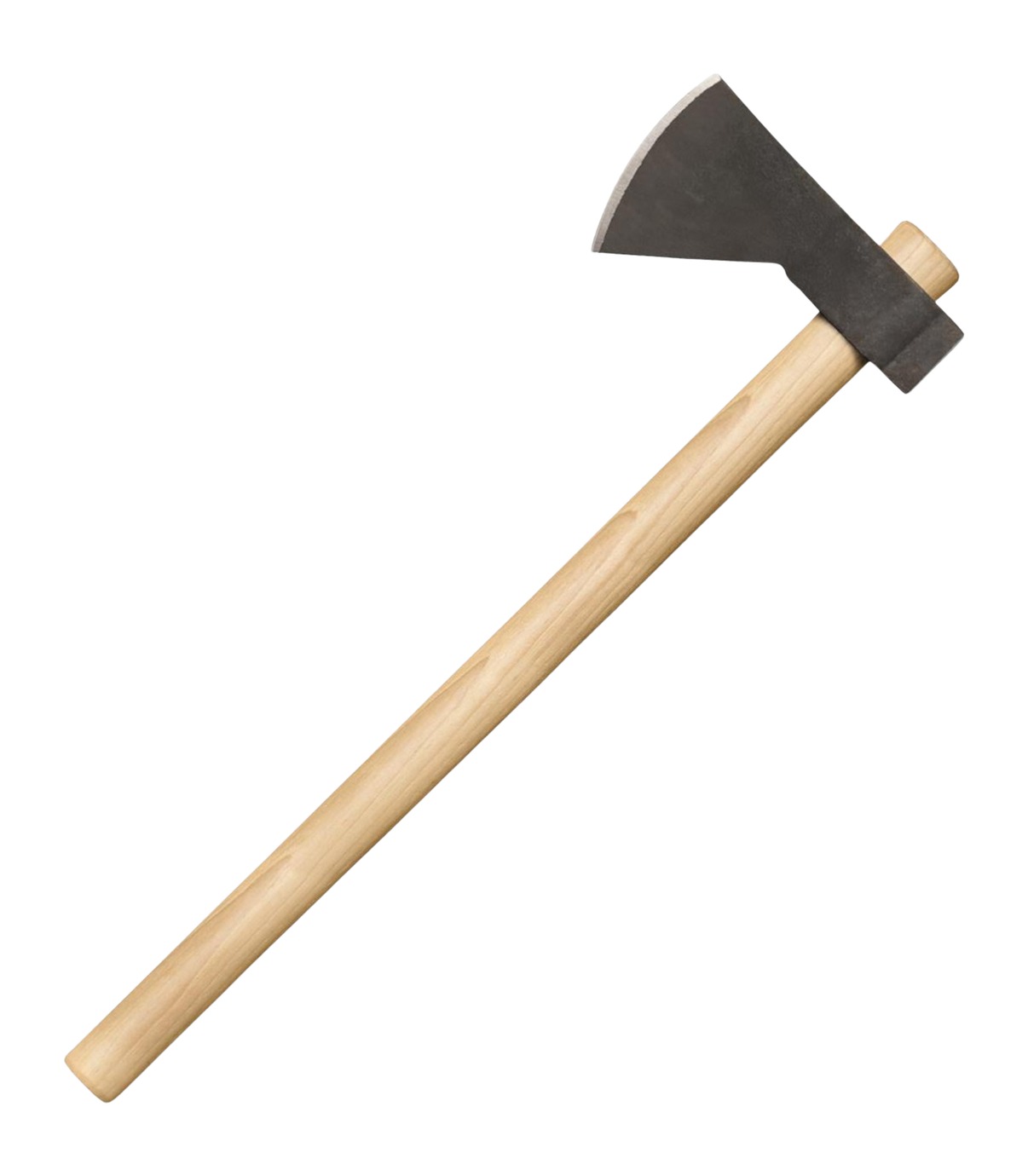 Small hatchet with wooden handle on white background