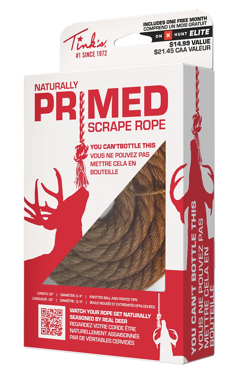 Tink's Naturally Primed Scrape Rope packaging box