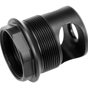 Black threaded metal cylindrical mechanical component