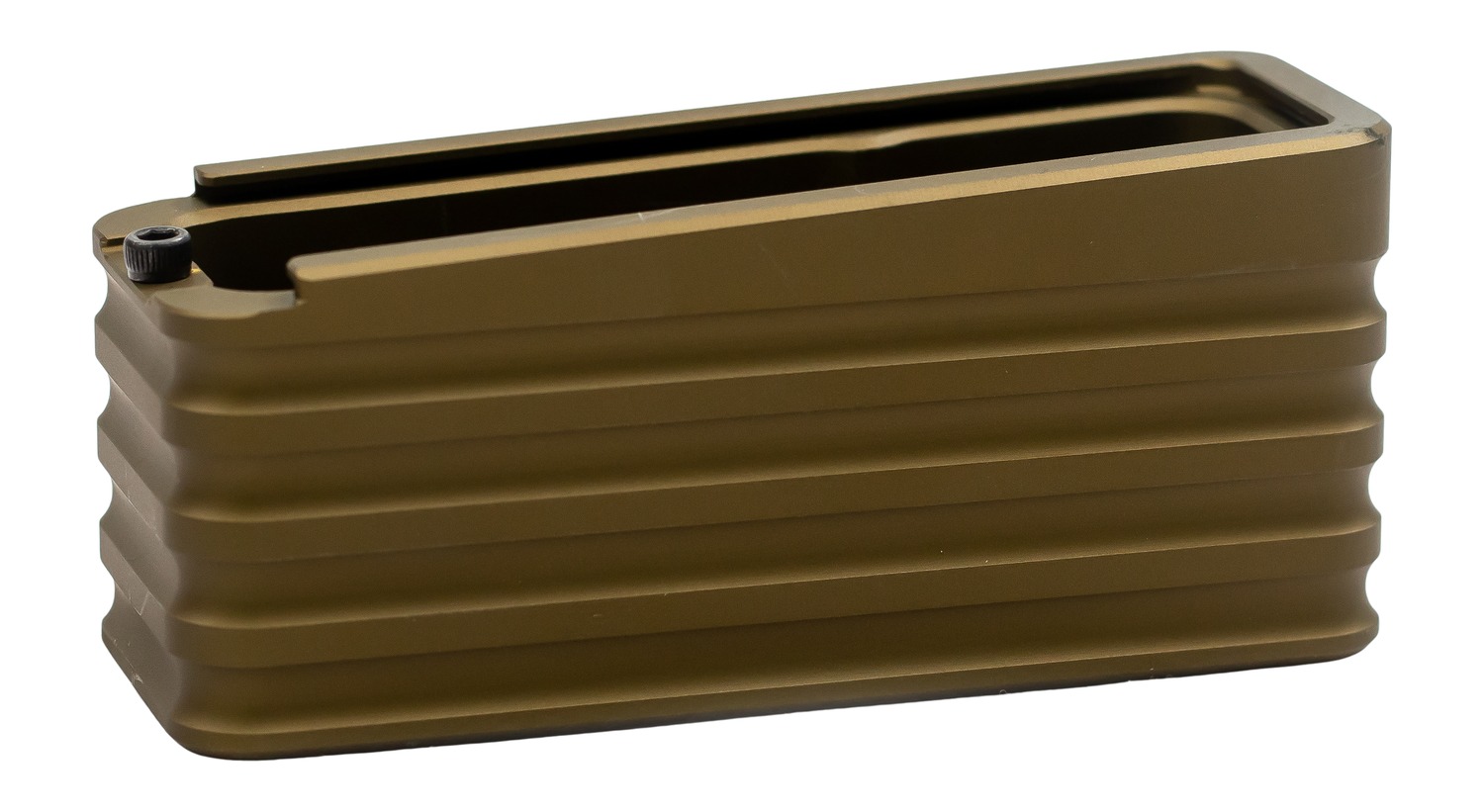 Bronze metal rifle magazine with ridged sides