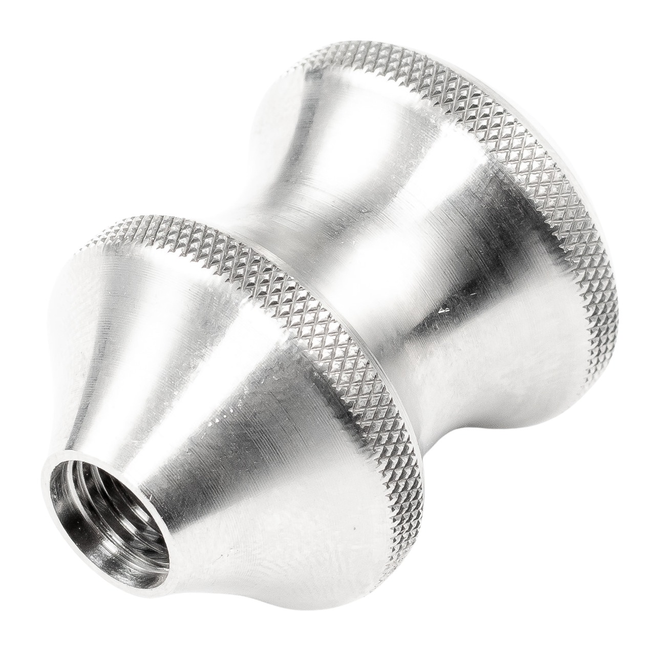 Stainless steel knurled dumbbell-shaped metal handle