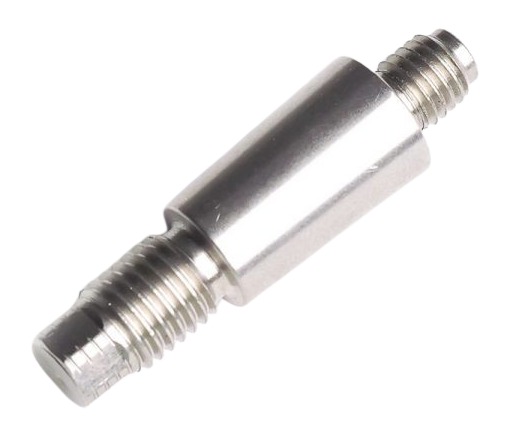 Metal double-ended threaded bolt with smooth center