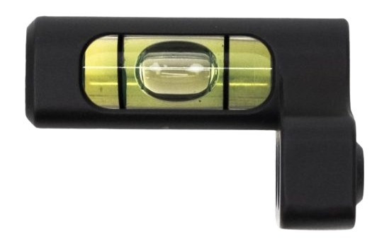 Compact L-shaped spirit level with bubble vial
