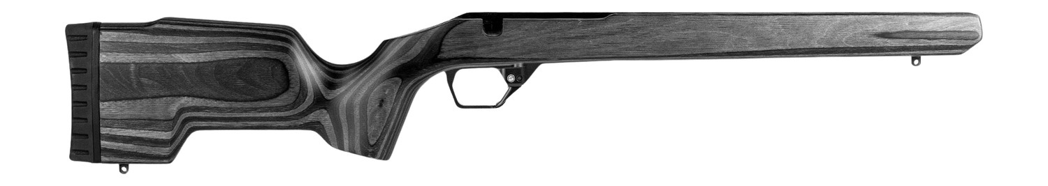 Gray laminated rifle stock on white background