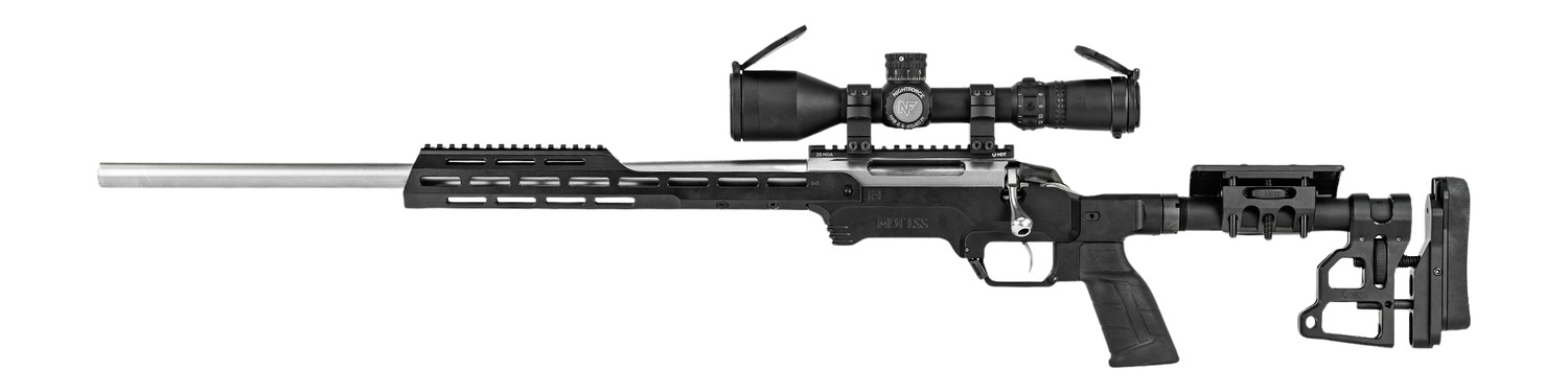 Modern bolt-action rifle with mounted scope
