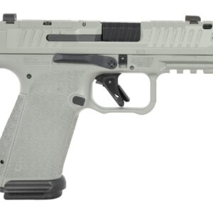 Light gray 9mm semi-automatic handgun side view