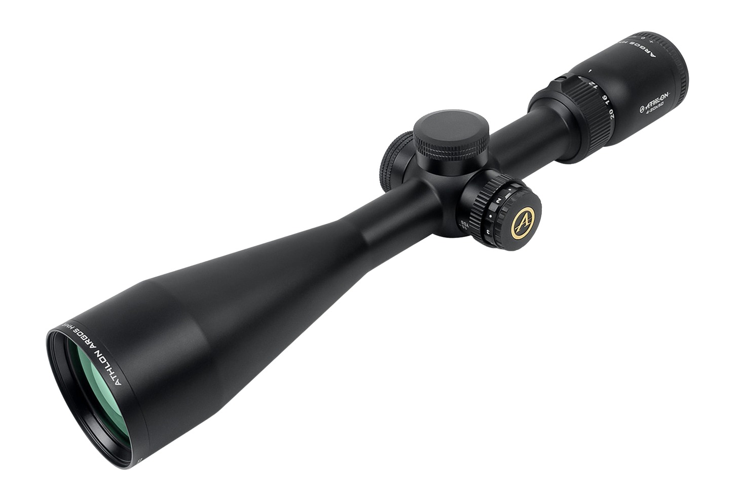 Black Athlon rifle scope on white background