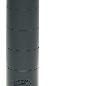 Black cylindrical firearm suppressor with threaded mount