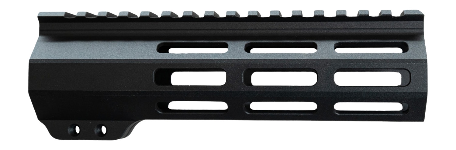 Black aluminum rifle handguard with M-LOK slots
