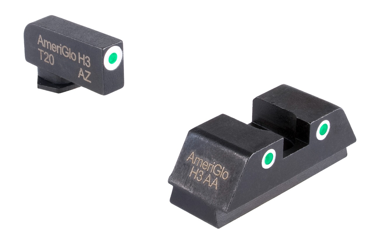 AmeriGlo H3 handgun night sights with green dots