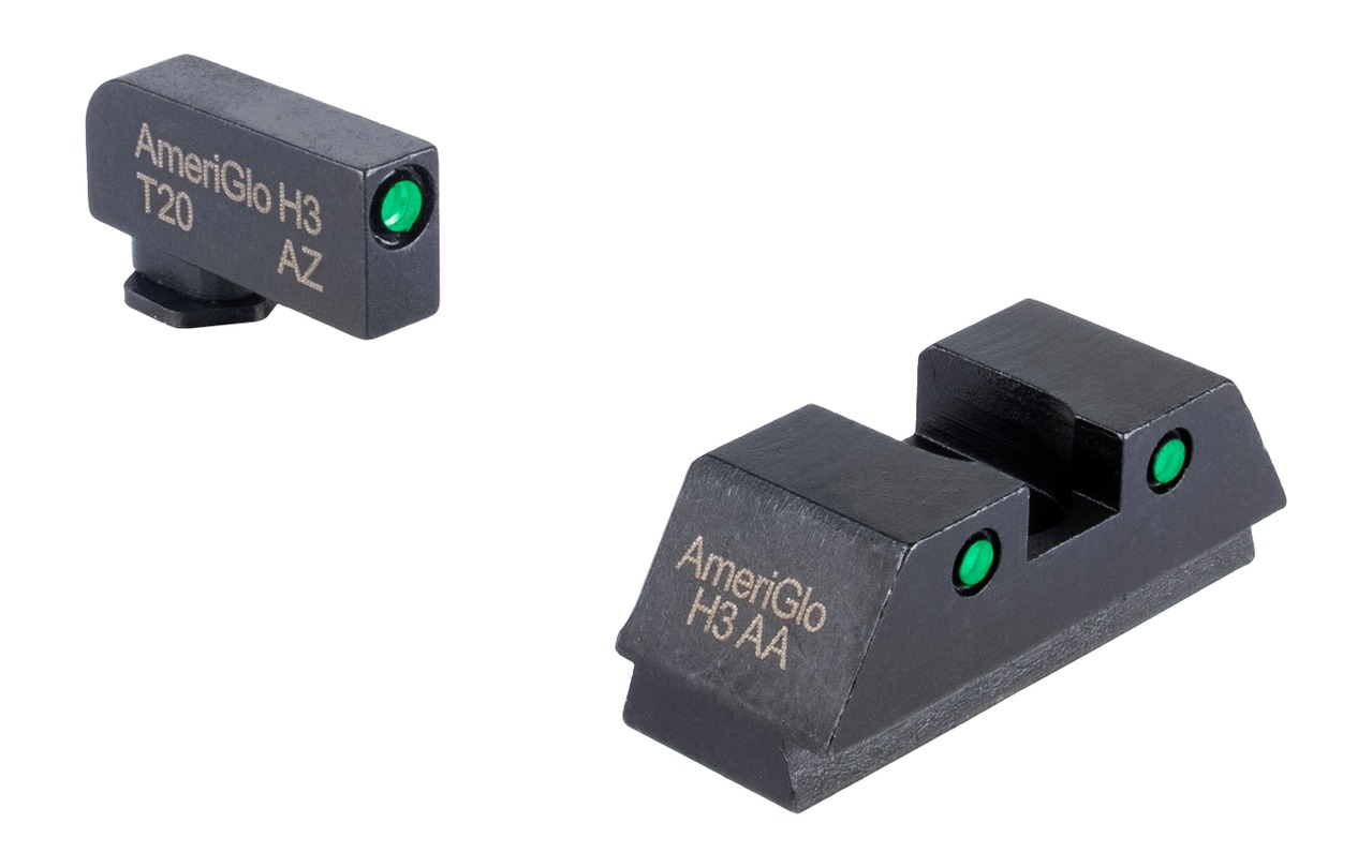 AmeriGlo H3 tritium pistol sights with green dots