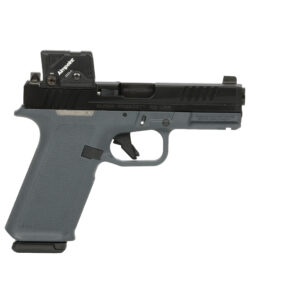 Semi-automatic pistol with mounted red dot sight