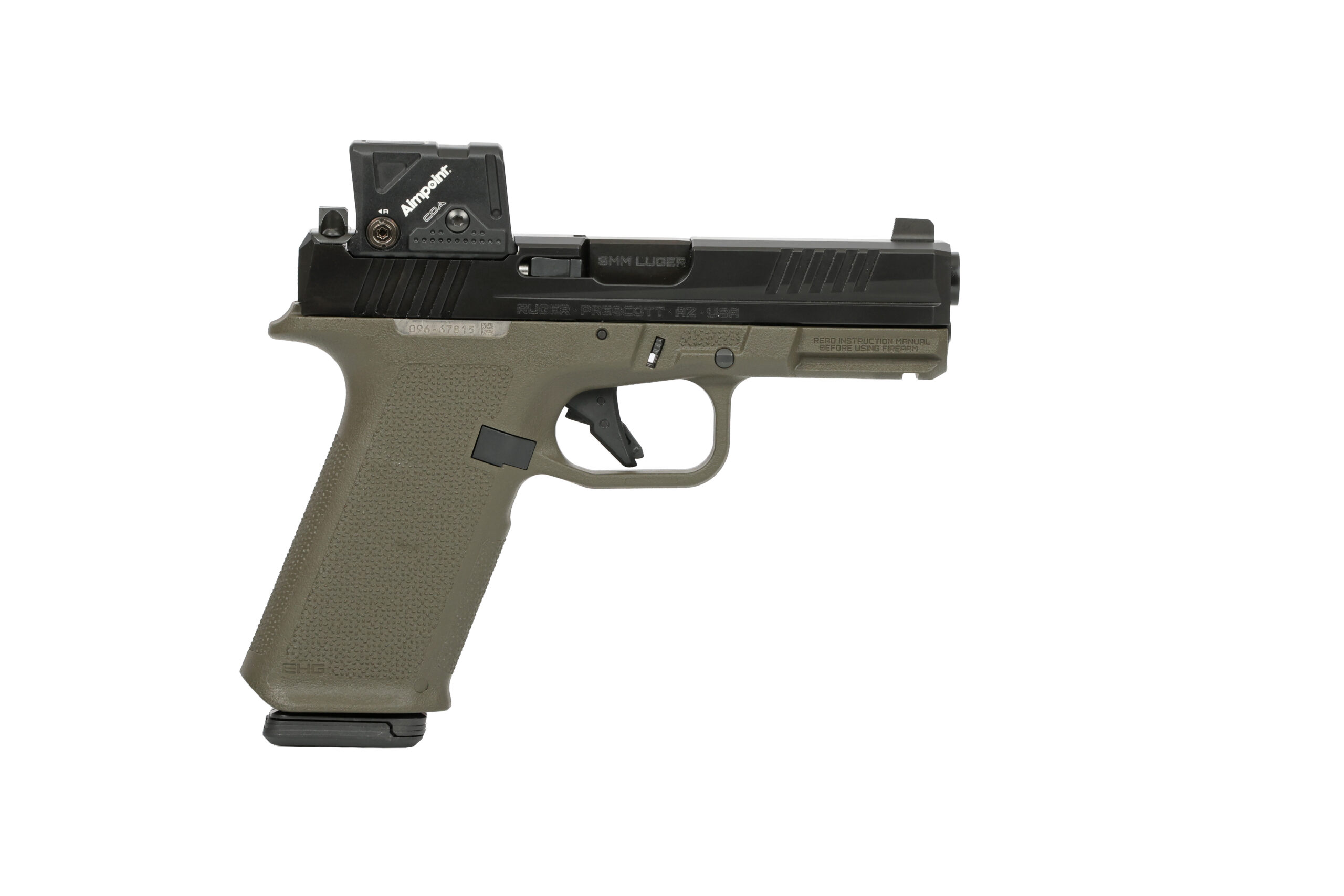 Semi-automatic pistol with red dot sight