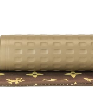 Rifle suppressor and muzzle device on pouch