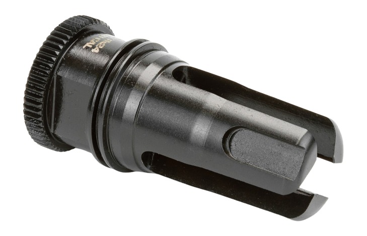 Black metal rifle flash hider muzzle device