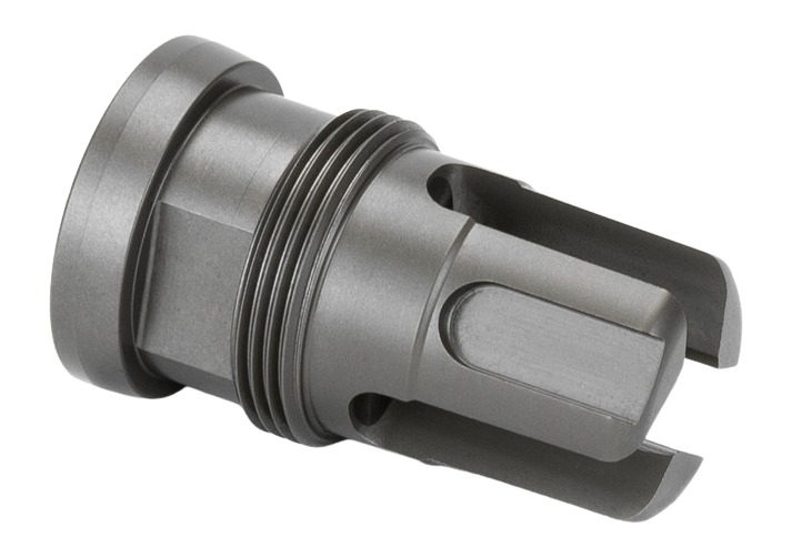 Threaded metal industrial component with slotted end