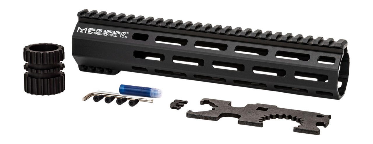 Griffin Armament suppressor rail handguard with accessories