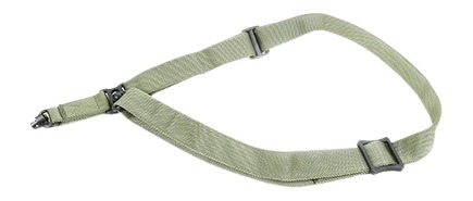 Green adjustable shoulder strap with metal clips
