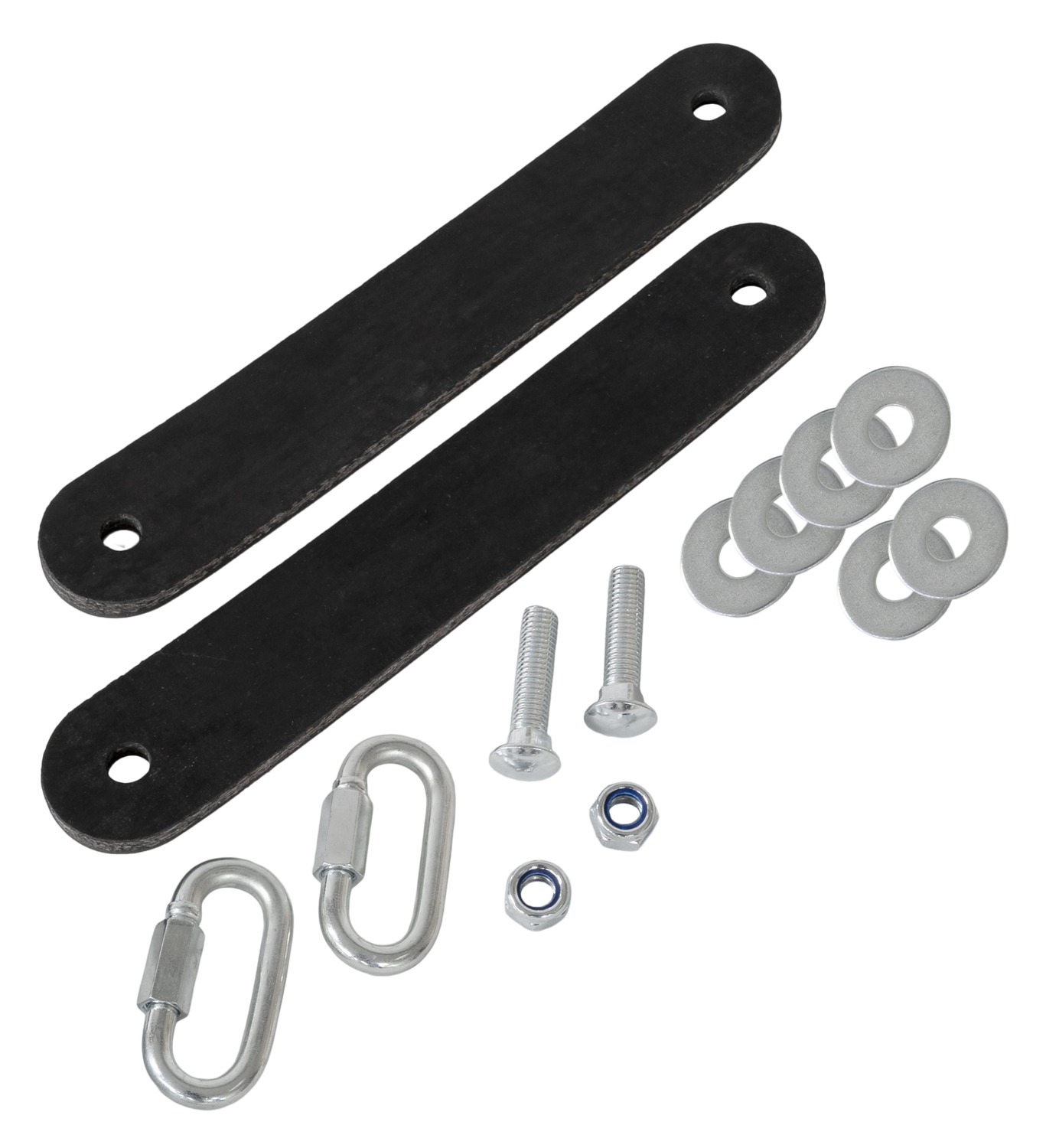 Mounting hardware kit with brackets, bolts, and washers