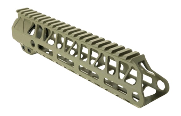 Tan rifle handguard with top rail