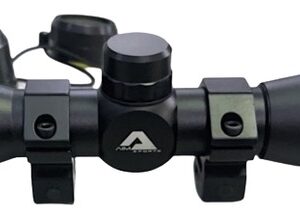 Black rifle scope with adjustment turrets