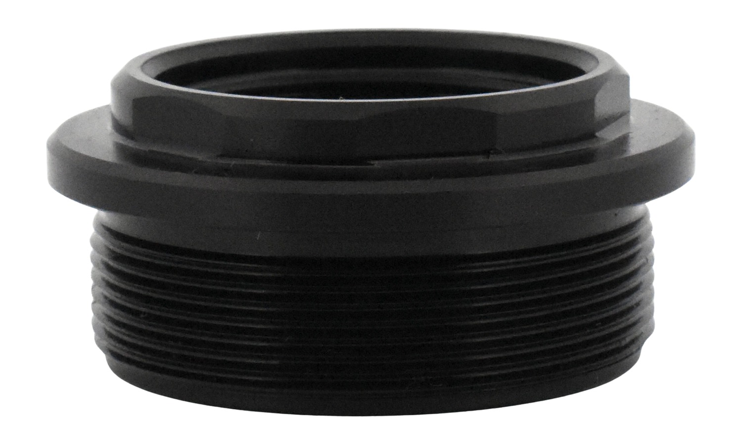 Black threaded metal pipe fitting adapter