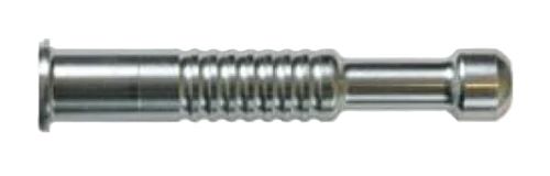 Metal quick-release pin with grooved grip and ball end