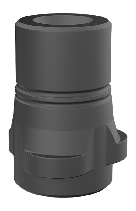 Dark gray cylindrical mechanical coupling component