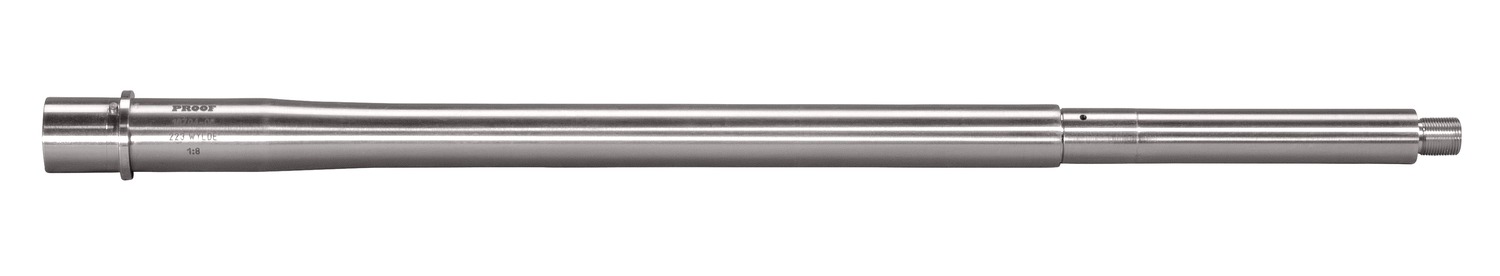 Long stainless steel rifle barrel with threaded end