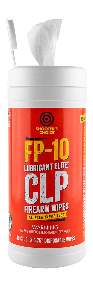 Shooter's Choice FP-10 CLP firearm wipes container