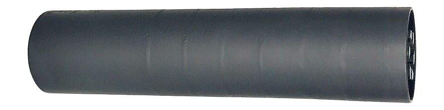 Black cylindrical firearm suppressor on white background