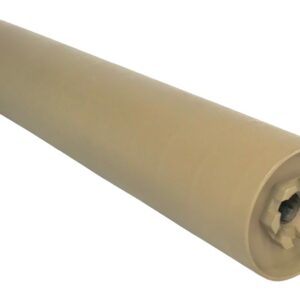 Beige cylindrical conveyor roller with geared end