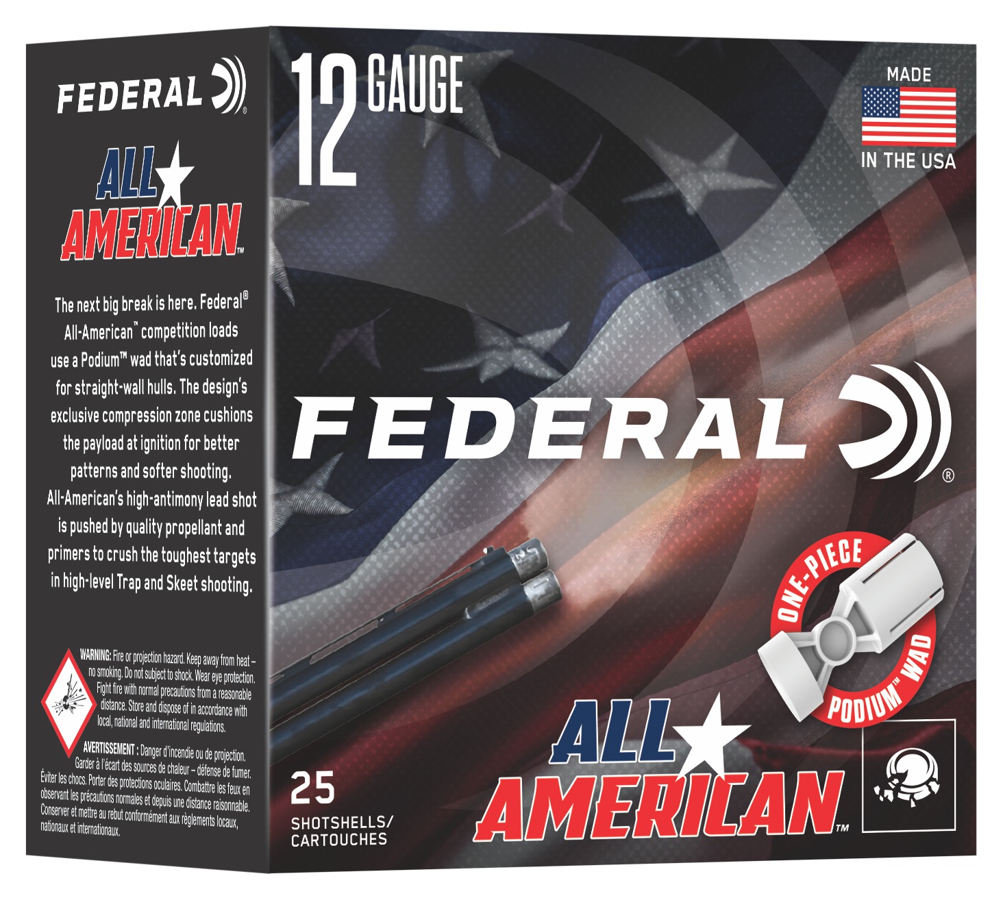 Federal All American 12 gauge shotgun shells box