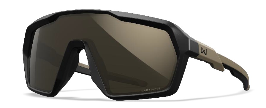 Sporty wraparound sunglasses with oversized tinted lens