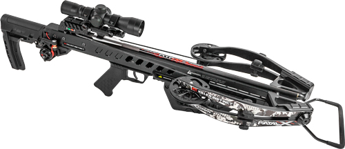 Modern black crossbow with mounted scope