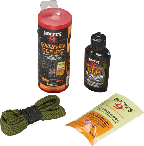 Hoppe's Boresnake CLP gun cleaning kit components