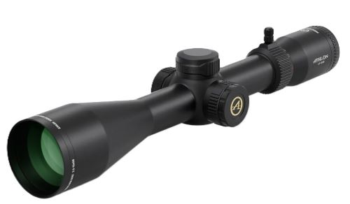 Black rifle scope with adjustment turrets