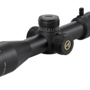 Black rifle scope with adjustment turrets