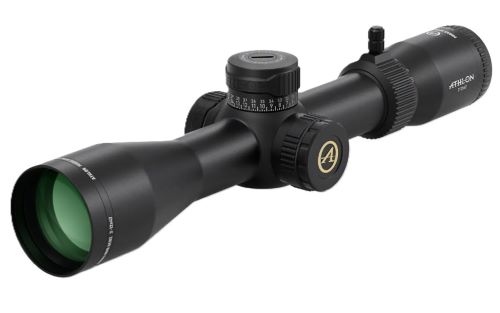 Black rifle scope with adjustment turrets
